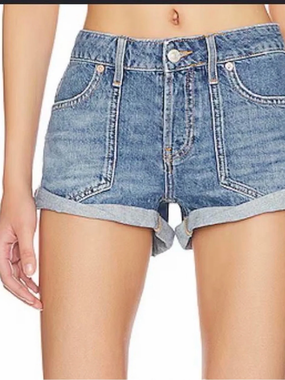 Free people denim shorts Beginners luck slouch shorts, felicity wash